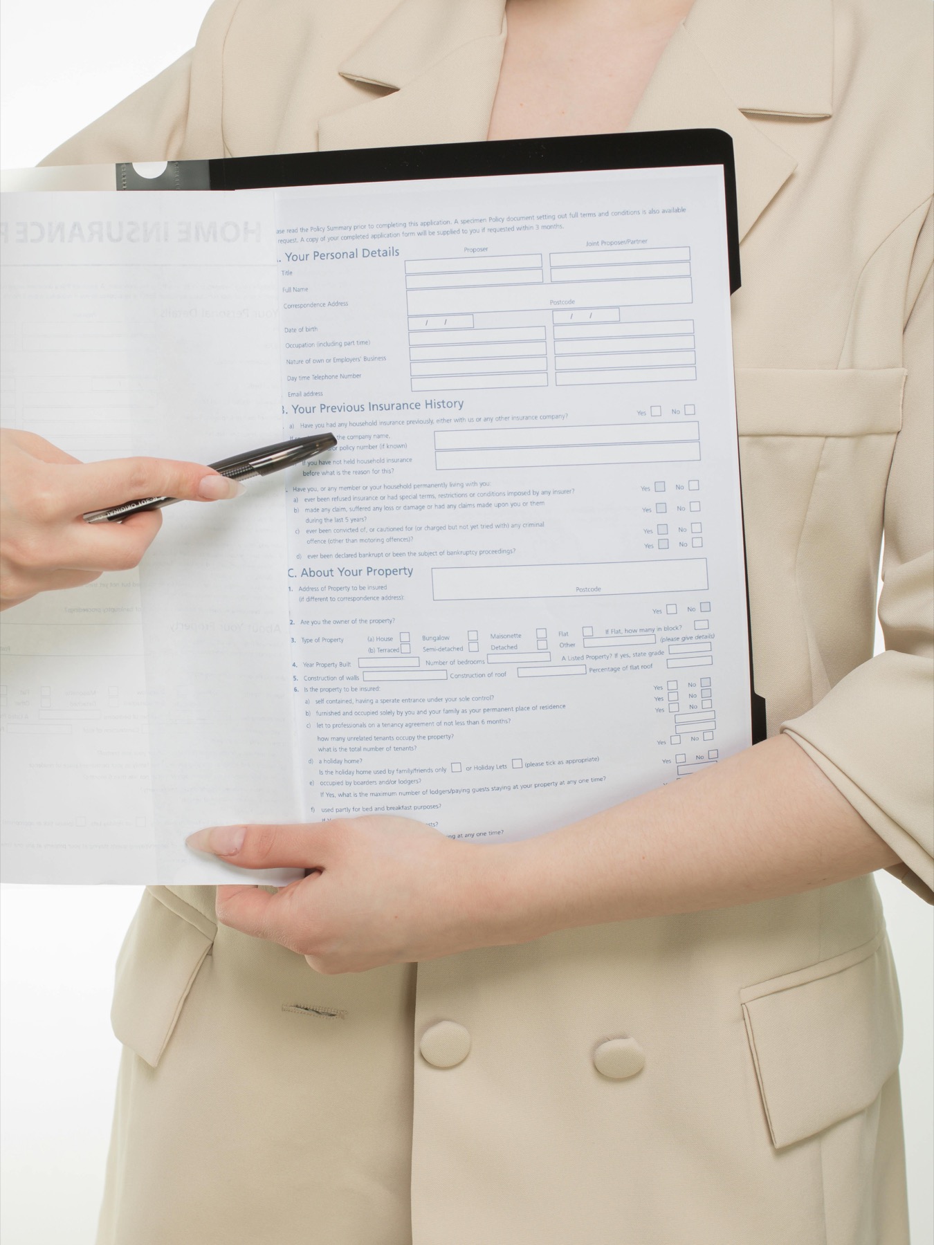Advisor reviewing financial paperwork